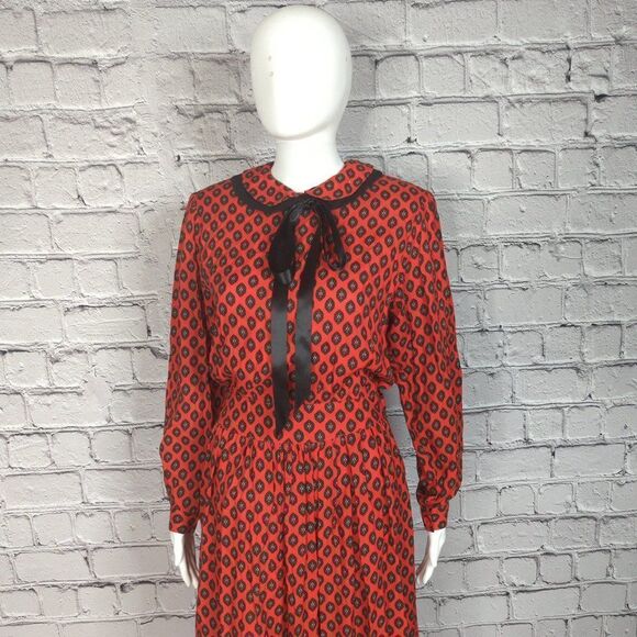 Lanz Dresses & Skirts - Vintage Lanz Originals Maxi Dress, c 1970s Black/Red, Size 7/8